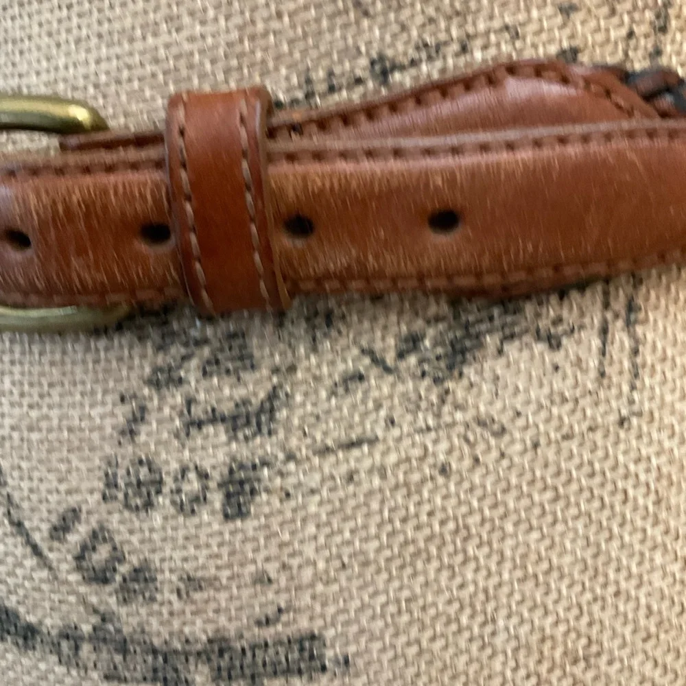 Men’s Size 44 Braided Brown black Genuine Leather Brass Buckle Belt